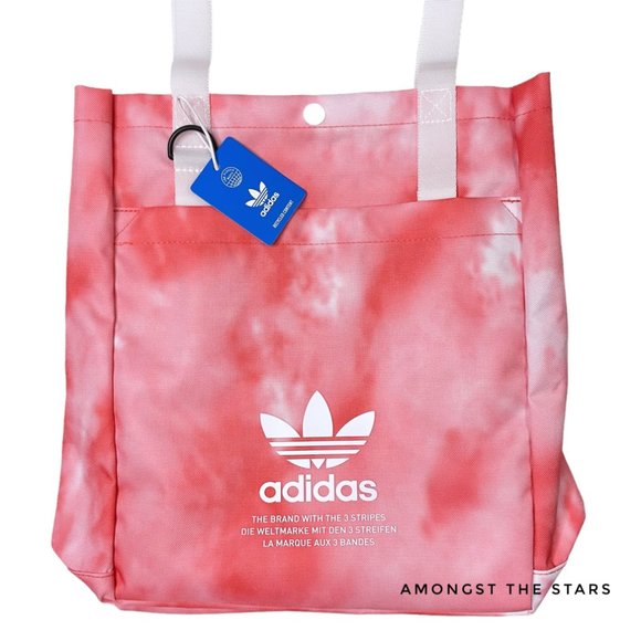 adidas Originals Simple Red & White Tie Dye Tote Bag - Picture 10 of 12